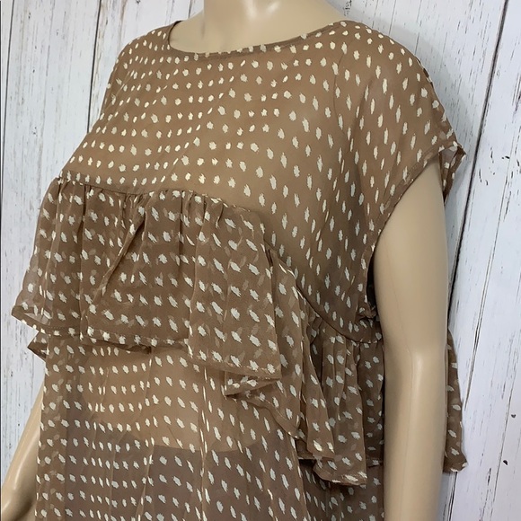 CIEL USA Sheer Ruffled Blouse Sz M - Picture 7 of 13